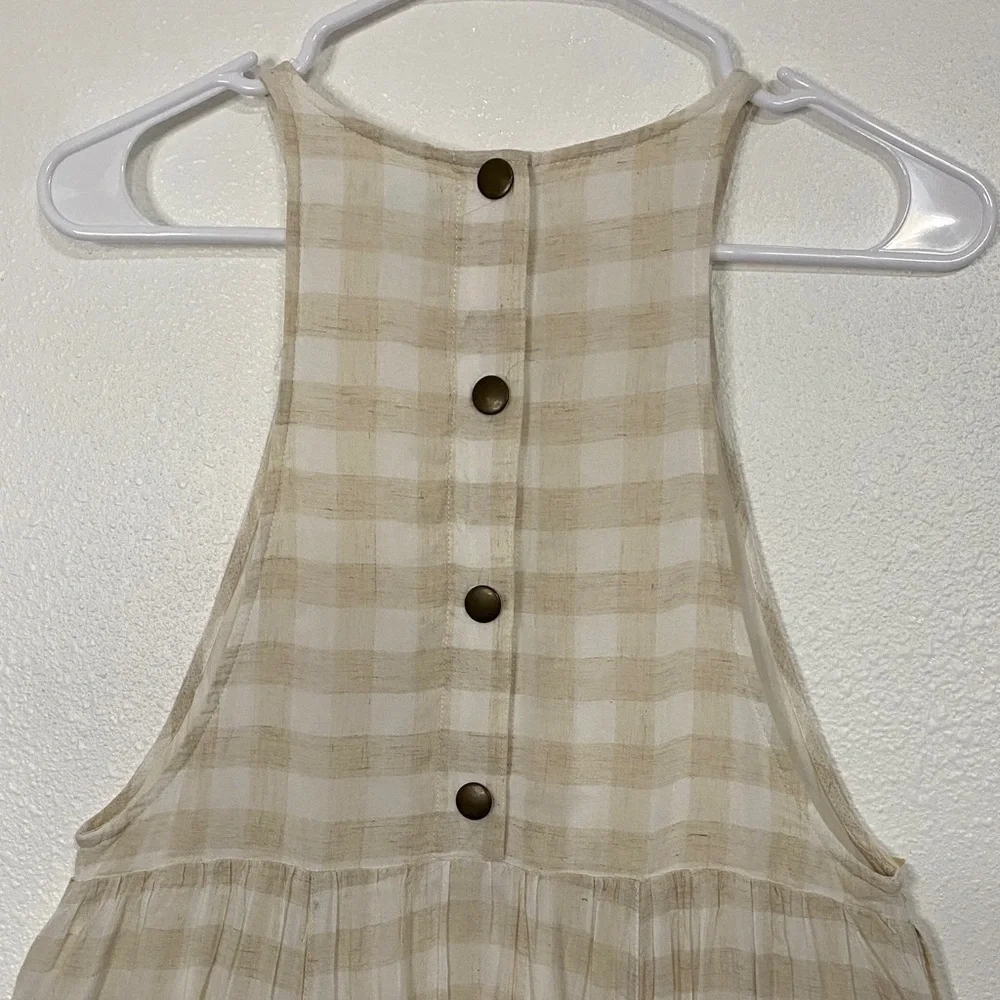 Kimchi Blue Cream Plaid Midi Dress - Picture 7 of 16